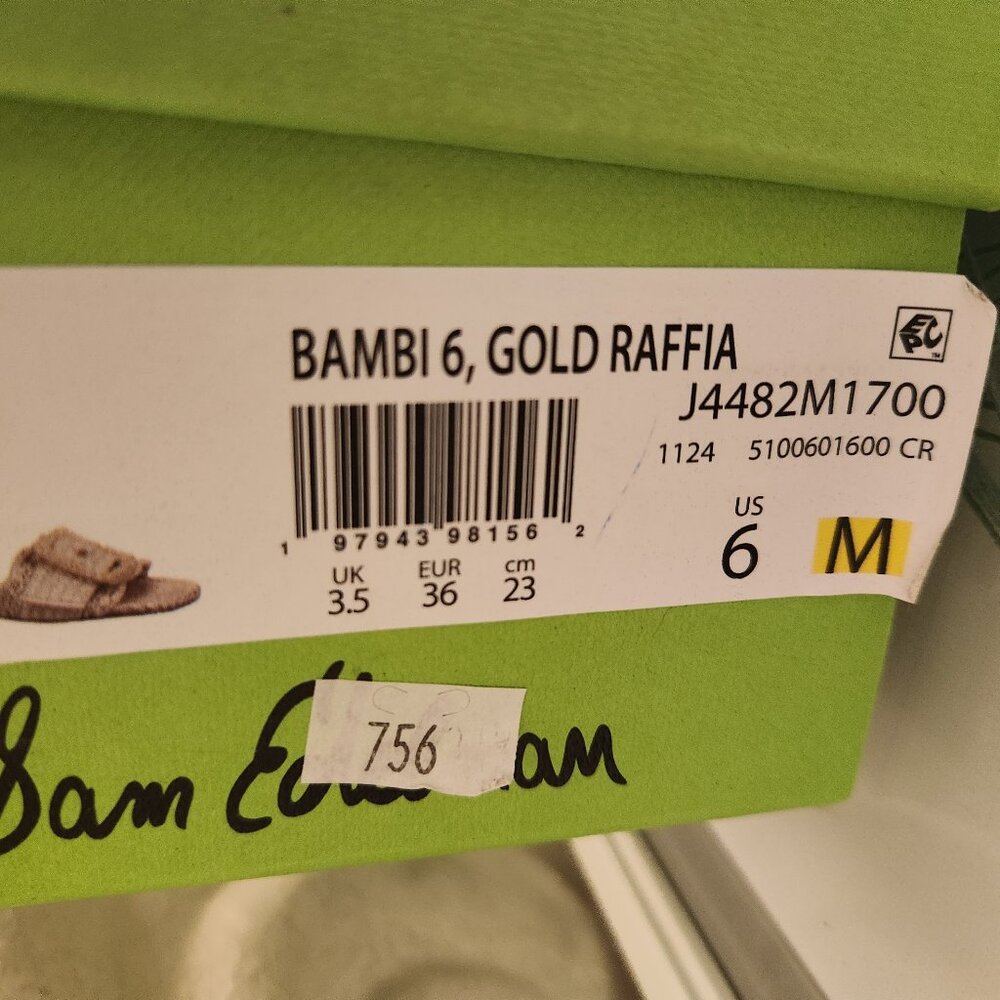 Sam Edelman Gold "Bambi" Slides. NIB. Size 6 NWT - image 3